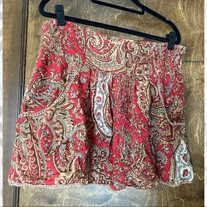 Cotton boho mini skirt with pockets!